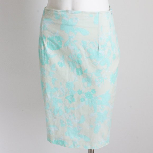 Averardo Bessi Pencil Skirt Floral Cotton Blend Stretch Size 8 - Picture 3 of 7
